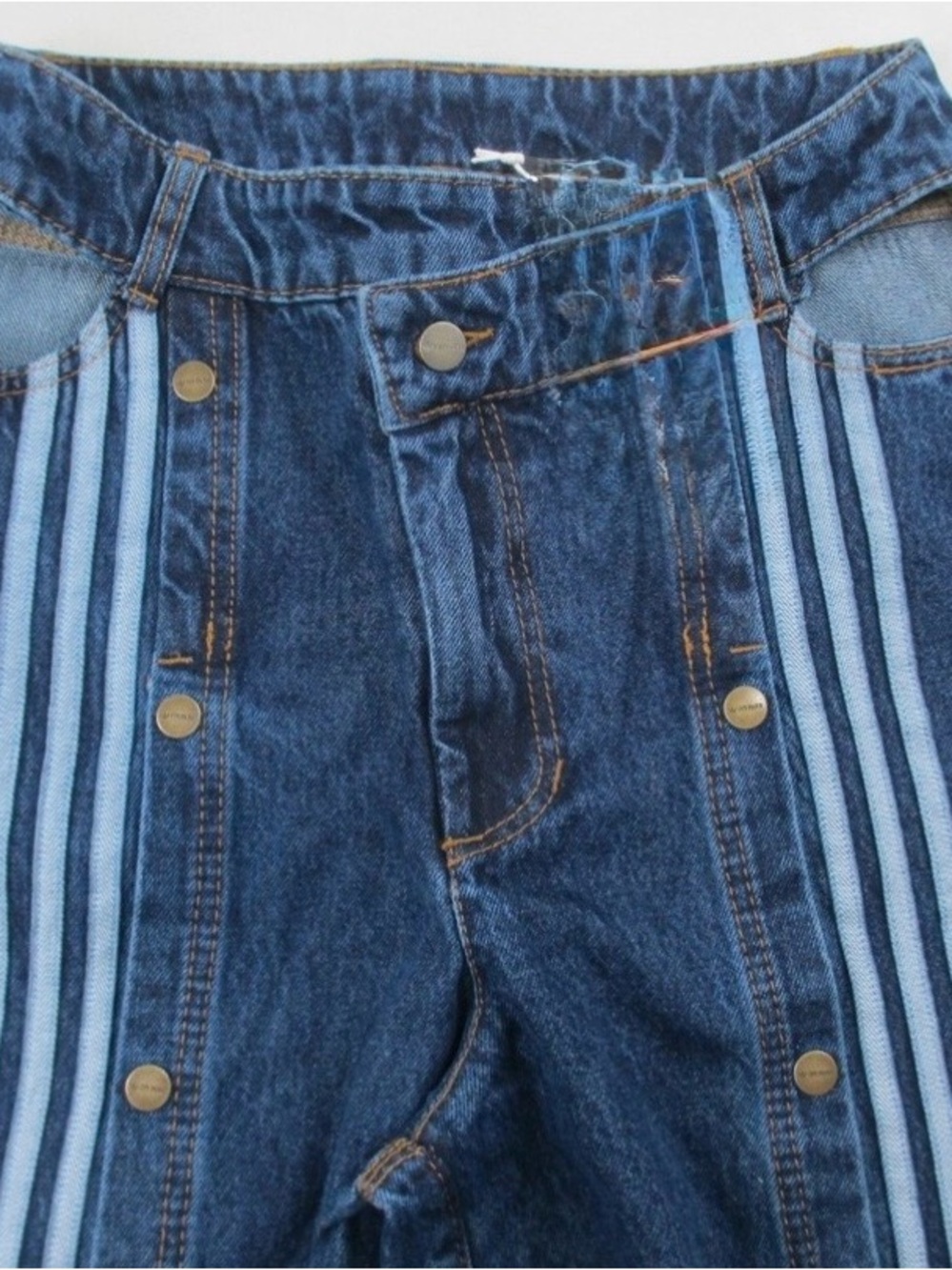 Adidas x Ivy Park Wide Leg Snap Denim Cowboy style pants (Beyoncé) - Picture 8 of 9